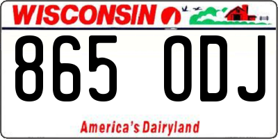 WI license plate 865ODJ