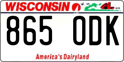 WI license plate 865ODK