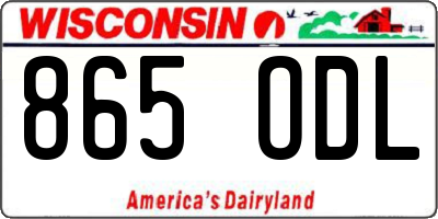 WI license plate 865ODL