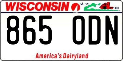 WI license plate 865ODN