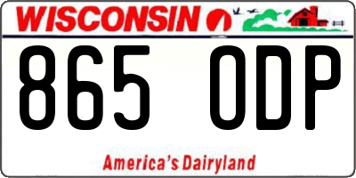 WI license plate 865ODP