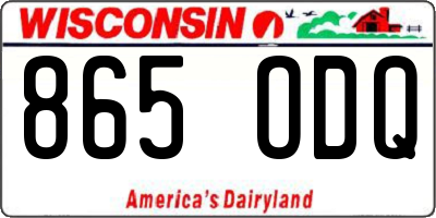 WI license plate 865ODQ