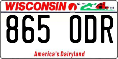 WI license plate 865ODR
