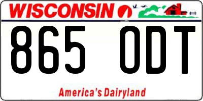 WI license plate 865ODT