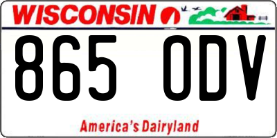 WI license plate 865ODV