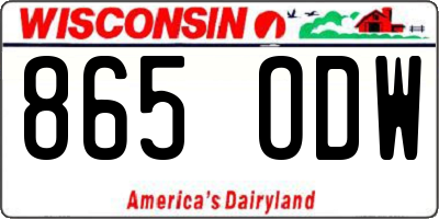 WI license plate 865ODW