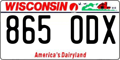 WI license plate 865ODX