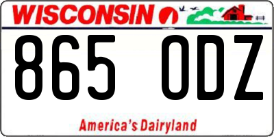 WI license plate 865ODZ