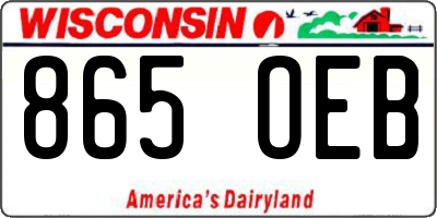 WI license plate 865OEB
