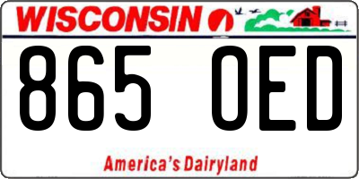 WI license plate 865OED