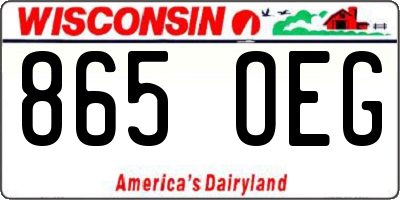 WI license plate 865OEG