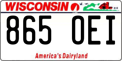 WI license plate 865OEI