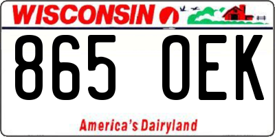 WI license plate 865OEK