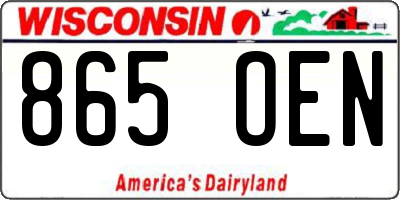 WI license plate 865OEN