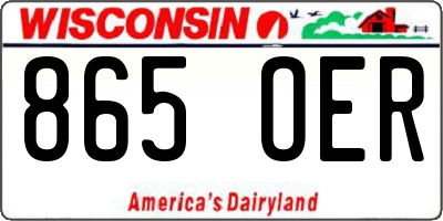 WI license plate 865OER