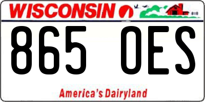 WI license plate 865OES