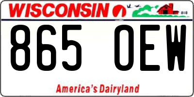 WI license plate 865OEW