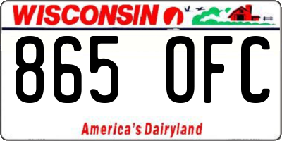 WI license plate 865OFC