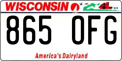 WI license plate 865OFG