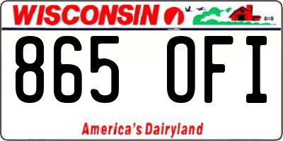 WI license plate 865OFI