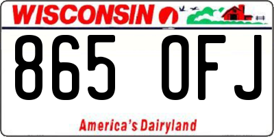 WI license plate 865OFJ