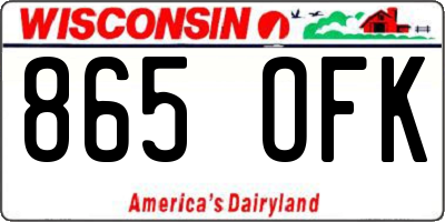 WI license plate 865OFK