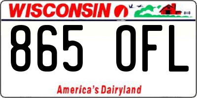 WI license plate 865OFL