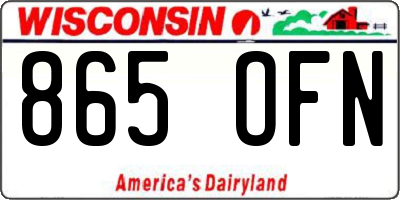 WI license plate 865OFN