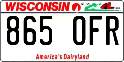 WI license plate 865OFR
