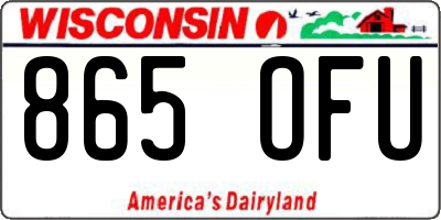 WI license plate 865OFU