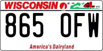 WI license plate 865OFW