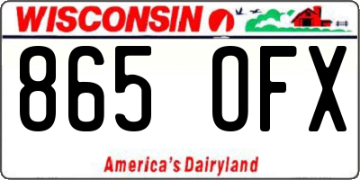 WI license plate 865OFX