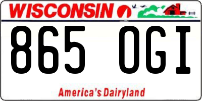 WI license plate 865OGI