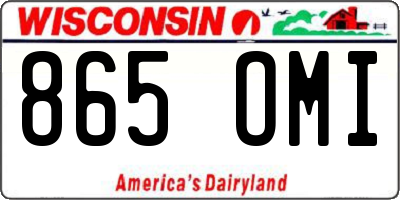 WI license plate 865OMI