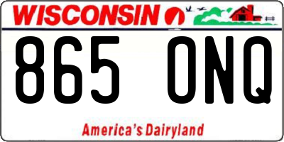 WI license plate 865ONQ