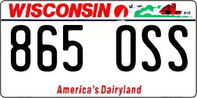 WI license plate 865OSS