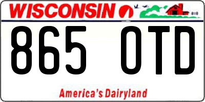 WI license plate 865OTD