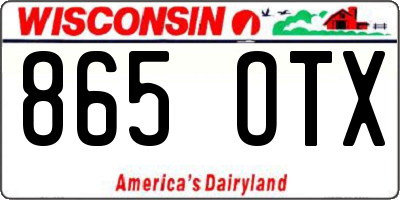 WI license plate 865OTX