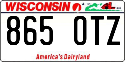 WI license plate 865OTZ