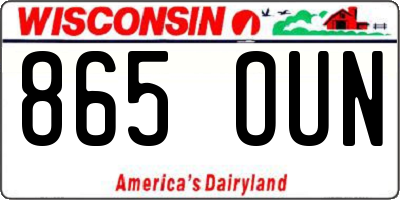 WI license plate 865OUN