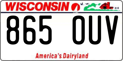 WI license plate 865OUV