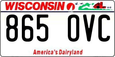 WI license plate 865OVC