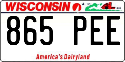 WI license plate 865PEE