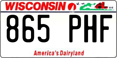 WI license plate 865PHF