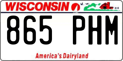 WI license plate 865PHM