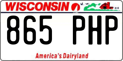 WI license plate 865PHP