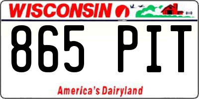 WI license plate 865PIT