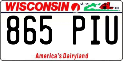 WI license plate 865PIU
