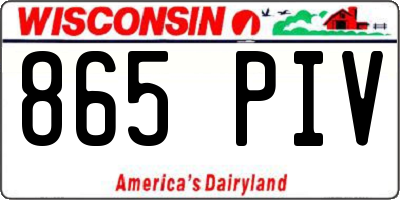 WI license plate 865PIV