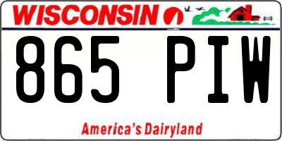 WI license plate 865PIW